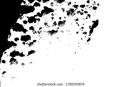 Stress Graugraue Overlay-Textur. brüchiger, undurchsichtiger Hintergrund. Schmutziges Pulver raue leere Abdeckvorlage. Agerer Spitzmaulwurf krümmelt die Wand. Wetterdriftes, alterndes Design-Element. EPS10-Vektor.