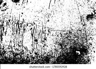 Distressed spray grainy overlay texture. Grunge dust messy background. Dirty powder rough empty cover template. Aged splatter crumb wall backdrop. Weathered drips aging design element. EPS10 vector.
