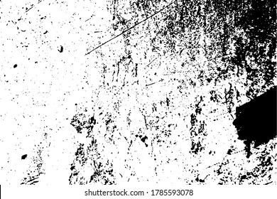 Textura superpuesta de grano de pulverización angustiada. Borra el fondo desordenado del polvo. Polvo sucio en polvo tosca plantilla de cubierta vacía. Fondo de pared de migaja de la plataforma envejecida. El deshielo desliza elementos de diseño de envejecimiento. Vector EPS10.