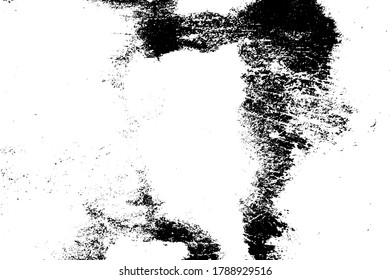 Distressed spray grainy overlay texture. Grunge dust messy background. Dirty powder rough empty cover template. Aged splatter crumb wall backdrop. Weathered drips aging design element. EPS10 vector.