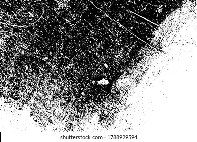 Textura superpuesta de grano de pulverización angustiada. Borra el fondo desordenado del polvo. Polvo sucio en polvo tosca plantilla de cubierta vacía. Fondo de pared de migaja de la plataforma envejecida. El deshielo desliza elementos de diseño de envejecimiento. Vector EPS10.
