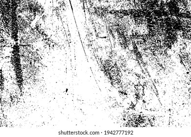 Distressed spray grainy overlay texture. Grunge dust messy background. Dirty powder rough empty cover template. Aged splatter crumb wall backdrop. Weathered drips aging design element. EPS10 vector.