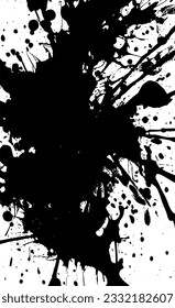 Distressed spray grainy overlay texture. Grunge dust messy background. Dirty powder rough empty cover template. Aged splatter crumb wall backdrop. Weathered drips aging design element