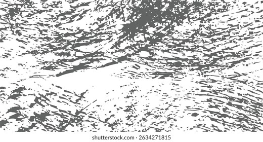 Textura de superposición granulada en aerosol afligida. Grunge fondo desordenado de polvo. Plantilla de cubierta vacía áspera de polvo sucio. Fondo de pared de miga de salpicadura envejecido. Elemento de diseño envejecido de gotas erosionadas. Vector EPS10.