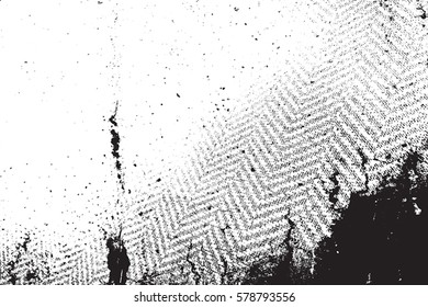 Distressed spray grainy overlay texture. Grunge dust messy background. Dirty powder rough empty cover template. Aged splatter crumb wall backdrop. Weathered drips aging design element. EPS10 vector.