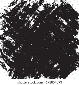 Distressed spray grainy overlay texture. Grunge dust messy background. Dirty powder rough empty cover template. Aged splatter crumb wall backdrop. Weathered drips aging design element. EPS10 vector.