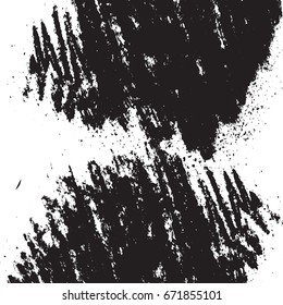Distressed spray grainy overlay texture. Grunge dust messy background. Dirty powder rough empty cover template. Aged splatter crumb wall backdrop. Weathered drips aging design element. EPS10 vector.