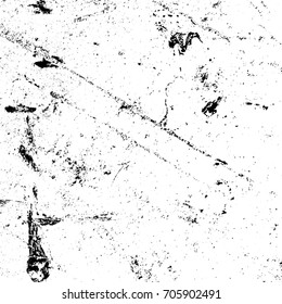 Distressed spray grainy overlay texture. Grunge dust messy background. Dirty powder rough empty cover template. Aged splatter crumb wall backdrop. Weathered drips aging design element. EPS10 vector.
