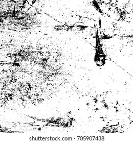 Distressed spray grainy overlay texture. Grunge dust messy background. Dirty powder rough empty cover template. Aged splatter crumb wall backdrop. Weathered drips aging design element. EPS10 vector.