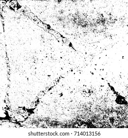 Distressed spray grainy overlay texture. Grunge dust messy background. Dirty powder rough empty cover template. Aged splatter crumb wall backdrop. Weathered drips aging design element. EPS10 vector.