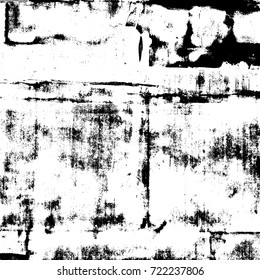 Distressed spray grainy overlay texture. Grunge dust messy background. Dirty powder rough empty cover template. Aged splatter crumb wall backdrop. Weathered drips aging design element. EPS10 vector.