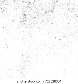 Distressed spray grainy overlay texture. Grunge dust messy background. Dirty powder rough empty cover template. Aged splatter crumb wall backdrop. Weathered wall aging design element. EPS10 vector.