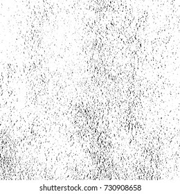 Distressed spray grainy overlay texture. Grunge dust messy background. Dirty powder rough empty cover template. Aged splatter crumb wall backdrop. Weathered drips aging design element. EPS10 vector.