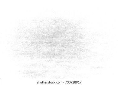 Distressed spray grainy overlay texture. Grunge dust messy background. Dirty powder rough empty cover template. Aged splatter crumb wall backdrop. Weathered drips aging design element. EPS10 vector.