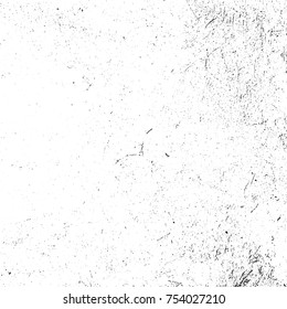 Distressed spray grainy overlay texture. Grunge dust messy background. Dirty powder rough empty cover template. Aged splatter crumb wall backdrop. Weathered drips aging design element. EPS10 vector.