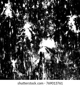 Distressed spray grainy overlay texture. Grunge dust messy background. Dirty powder rough empty cover template. Aged splatter crumb wall backdrop. Weathered drips aging design element. EPS10 vector.
