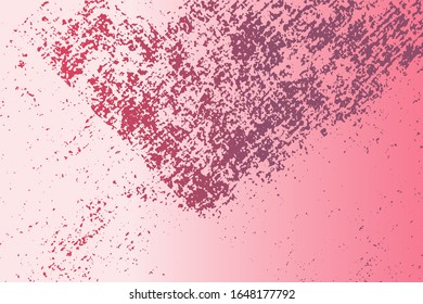 Distressed spray grainy violet texture. Grunge dust messy background. Dirty powder rough empty cover template. Aged splatter crumb wall backdrop. Weathered drips aging design element. EPS10 vector.