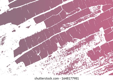Distressed spray grainy violet texture. Grunge dust messy background. Dirty powder rough empty cover template. Aged splatter crumb wall backdrop. Weathered drips aging design element. EPS10 vector.