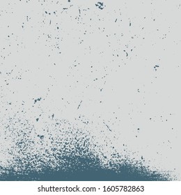 Distressed spray green grainy back texture. Grunge dust messy background. Dirty powder rough empty cover template. Aged splatter crumb wall backdrop. Weathered aging design element. EPS10 vector