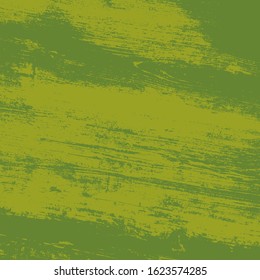 Distressed spray green grainy back texture. Grunge dust messy background. Dirty powder rough empty cover template. Aged splatter crumb wall backdrop. Weathered aging design element. EPS10 vector