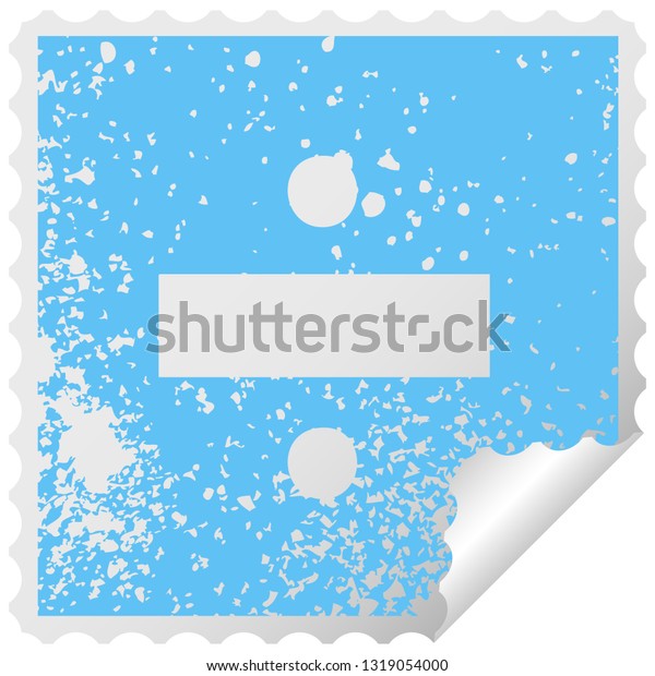 distressed square peeling sticker symbol of a\
division symbol