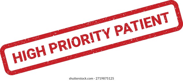 Ein Stempel, der auf einen Patienten mit hoher Priorität hinweist, der für medizinische Unterlagen unerlässlich ist und dringende medizinische Versorgung gewährleistet.
