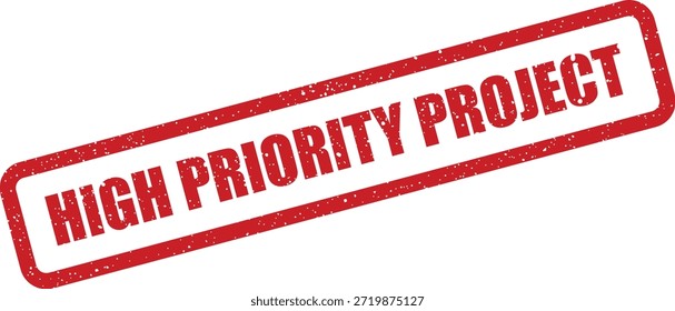 Un sello afligido que significa un proyecto de alta prioridad, ideal para la gestión de tareas, la planificación empresarial y las iniciativas urgentes.