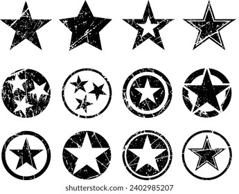 Distressed Star Isolated on White Background