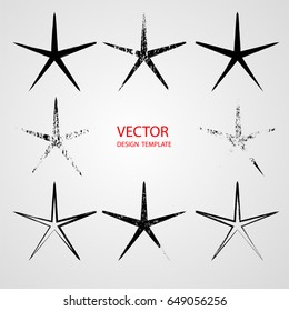 Distressed Star Shapes . Vector Grunge Stars Collection . 