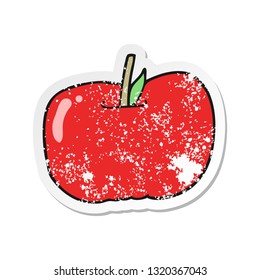 distressed sticker of a cartoon apple
