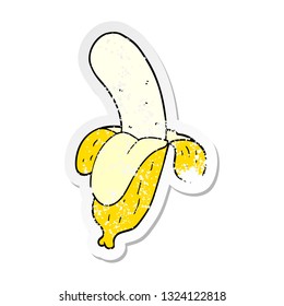 distressed sticker of a cartoon banana