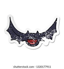 distressed sticker of a cartoon bat