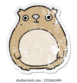 pegatina angustiada de un oso de dibujos animados