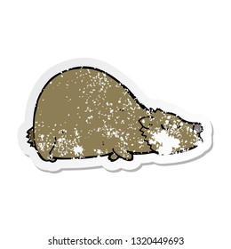pegatina angustiada de un oso de dibujos animados