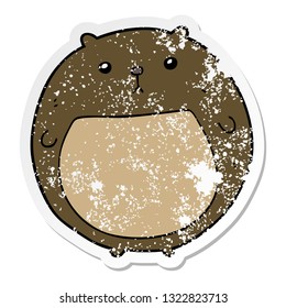 pegatina angustiada de un oso de dibujos animados