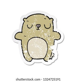 pegatina angustiada de un oso de dibujos animados