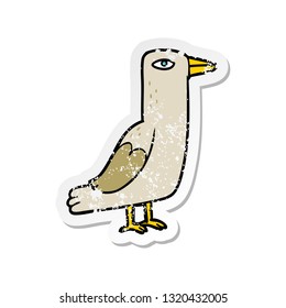 distressed sticker of a cartoon bird