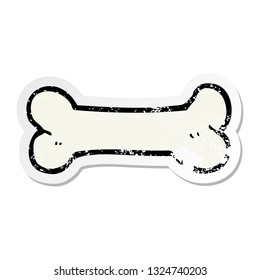 distressed sticker of a cartoon bone