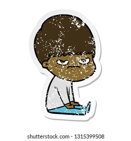 distressed sticker of a cartoon boy