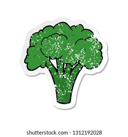 distressed sticker of a cartoon brocoli