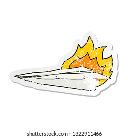 distressed sticker of a cartoon burning paper airplane