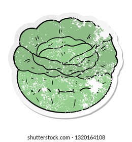 pegatina angustiada de una col de caricatura