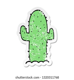distressed sticker of a cartoon cactus