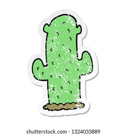 distressed sticker of a cartoon cactus