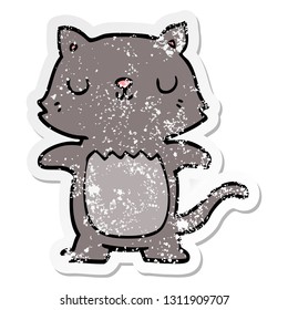 pegatina angustiada de un gato de dibujos animados