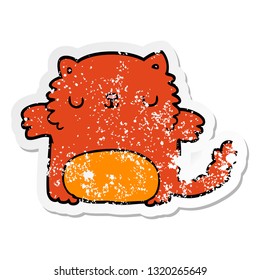 distressed sticker of a cartoon cat