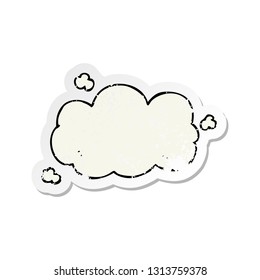 distressed sticker of a cartoon cloud