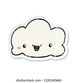 distressed sticker of a cartoon cloud
