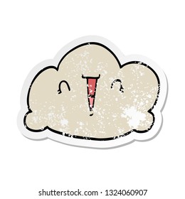 distressed sticker of a cartoon cloud