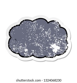 pegatina angustiada de una nube de dibujos animados